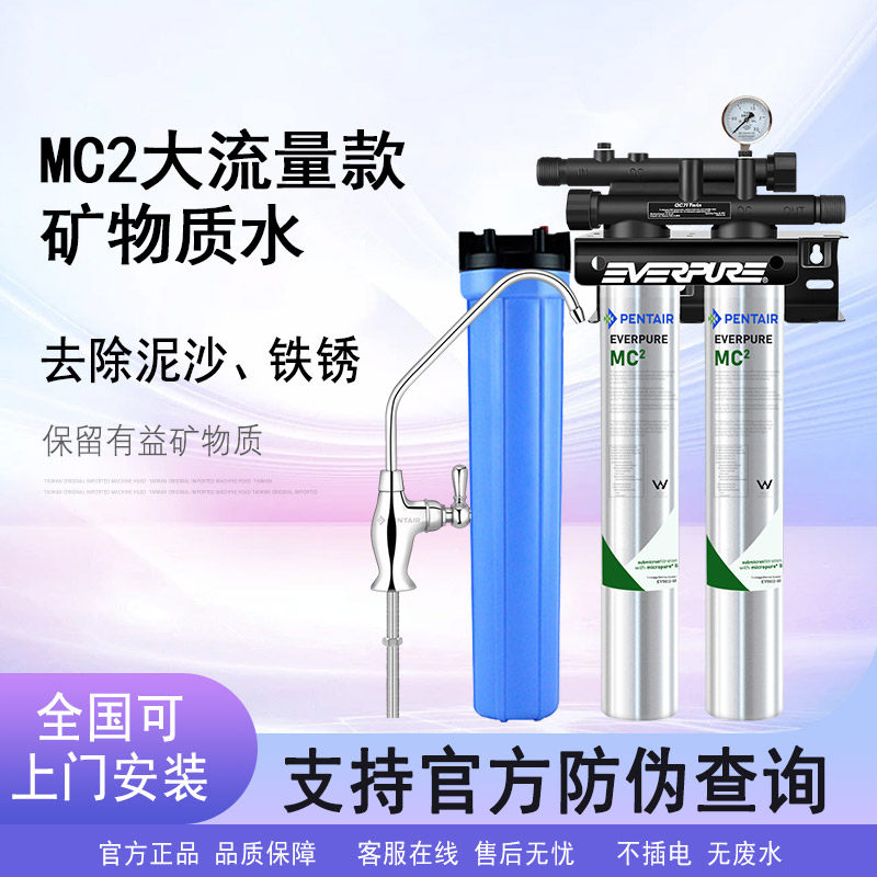 美国爱惠浦MC2净水器双联奶茶店咖啡制冰机大流量直饮商用过滤机