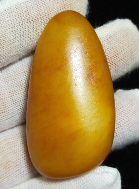 已售42.3克新疆和田玉黄玉籽料原石玩料天然无修无裂