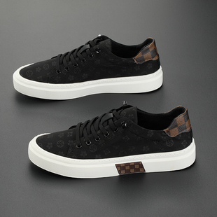 男式 男低帮懒人休闲鞋 2025新款 韩版 子 夏季 青年百搭板鞋 厚底帆布鞋