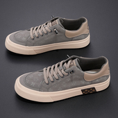 夏款 透气低帮板鞋 韩版 2024春季 平底鞋 帆布鞋 厚底冰丝布休闲鞋 男士