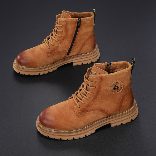 英伦男马丁靴2024冬季工装靴男鞋