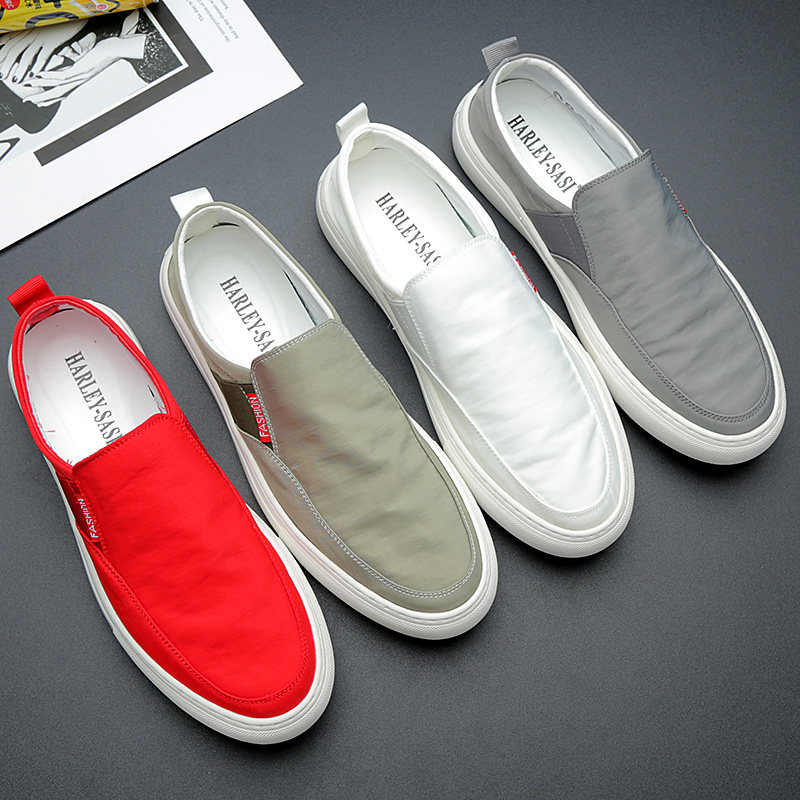 春季大码帆布鞋男款透气休闲鞋韩版潮流懒人鞋板鞋透气平底小白鞋,流行男鞋,帆布鞋,淘宝优惠券,粉丝福利购,淘宝优惠卷