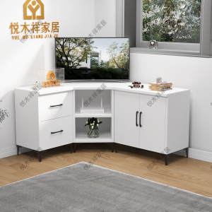 墙角转角电视柜家用简约角柜客厅两门收纳柜转角柜超大空间储物柜