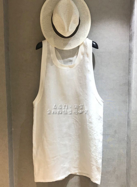 欧洲站2026春秋白色棉麻纯色休闲宽松潮欧货中长款背心连衣裙