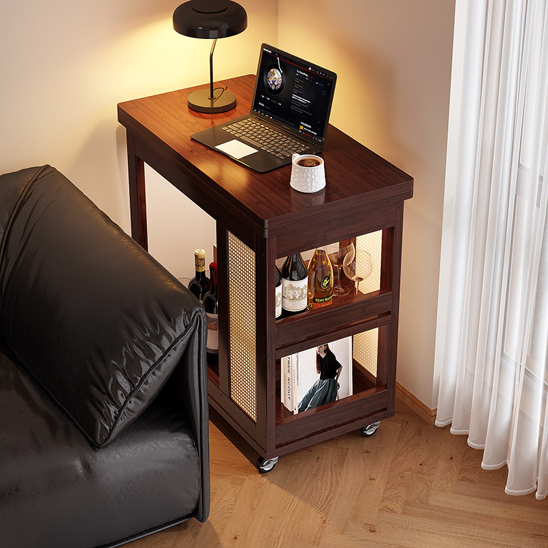 简约现代边几沙发边柜客厅夹缝侧边柜家用角几可移动茶几收纳窄柜