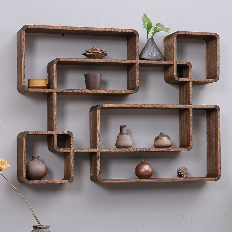 实木墙壁卧室客厅墙上置物架简约创意装饰壁挂挂墙收纳艺术