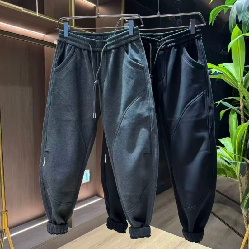 冬季新款加绒加厚运动束口卫裤男士时尚百搭防寒保暖纯色休闲长裤,男装,卫裤,淘宝优惠券,粉丝福利购,淘宝优惠卷