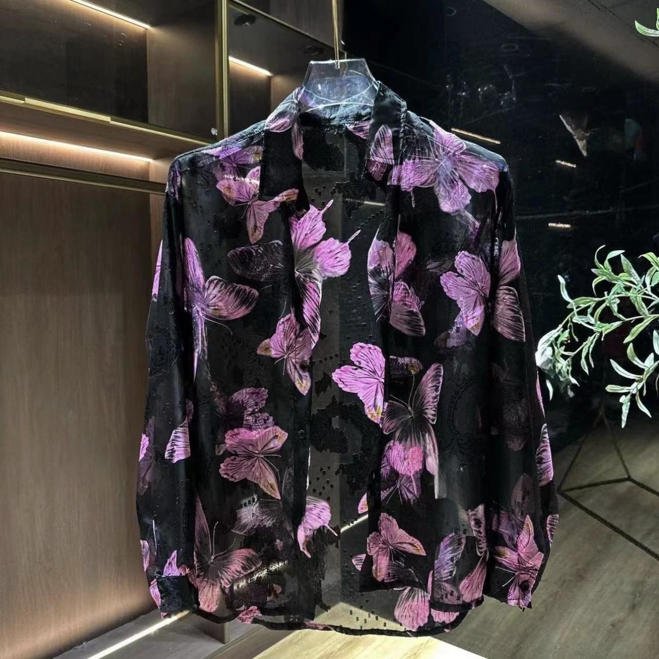 夏季男女款法式复古潮流蝴蝶衬衫