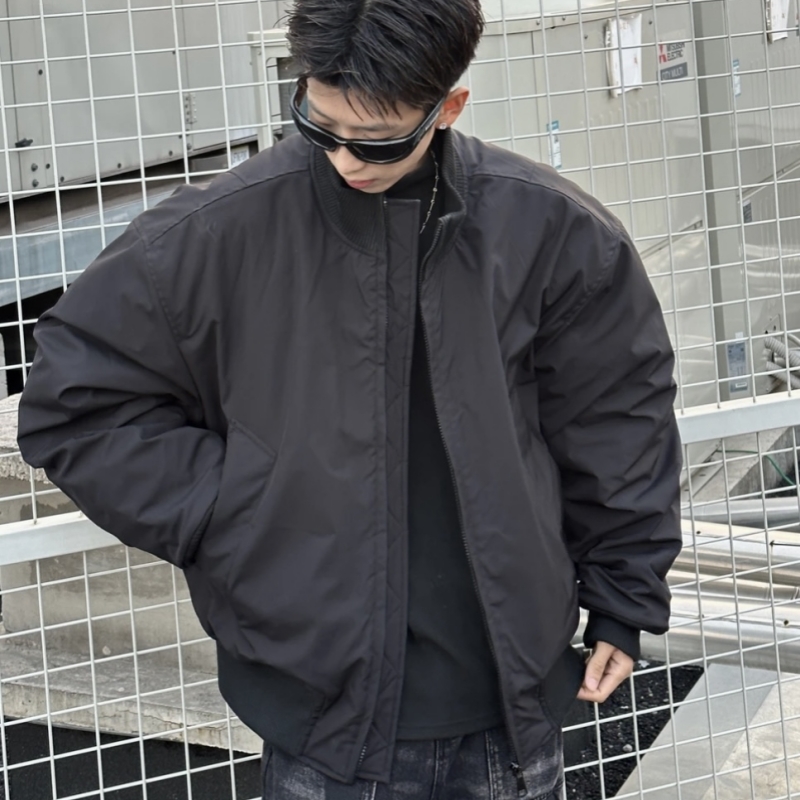 秋冬美式高街廓形飞行员夹克棉服男女同款防寒保暖户外冲锋衣外套