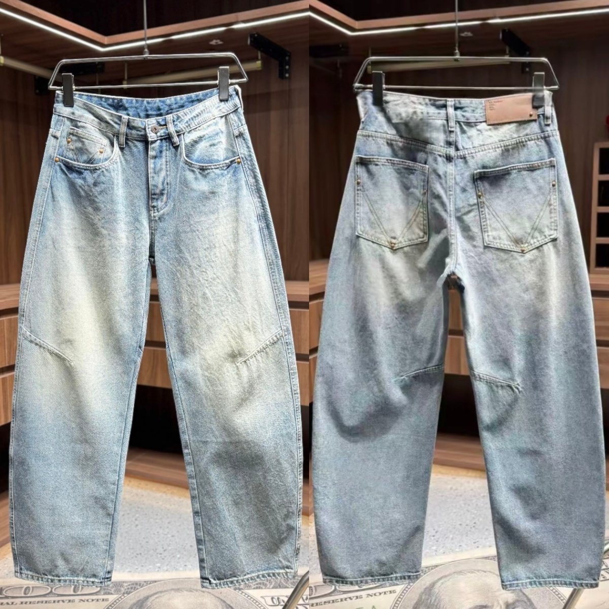 秋冬美式潮牌重工水洗弯刀直筒牛仔裤男士百搭亲肤透气直脚休闲裤,男装,牛仔裤,淘宝优惠券,粉丝福利购,淘宝优惠卷