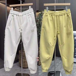 秋冬美式重磅裤脚拉链束脚休闲卫裤男时尚百搭宽松弹力运动哈伦裤