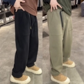 高档加绒加厚户外工装 休闲卫裤 时尚 秋冬男士 百搭防风保暖直筒长裤