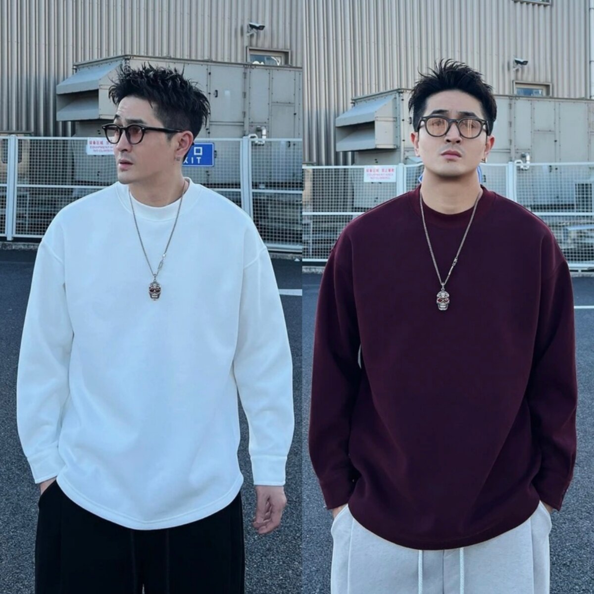 秋冬季加绒加厚纽扣袖口圆领卫衣