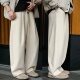 百搭加绒加厚阔腿运动卫裤 秋冬慵懒风羊毛混纺弯刀直筒休闲裤 男士