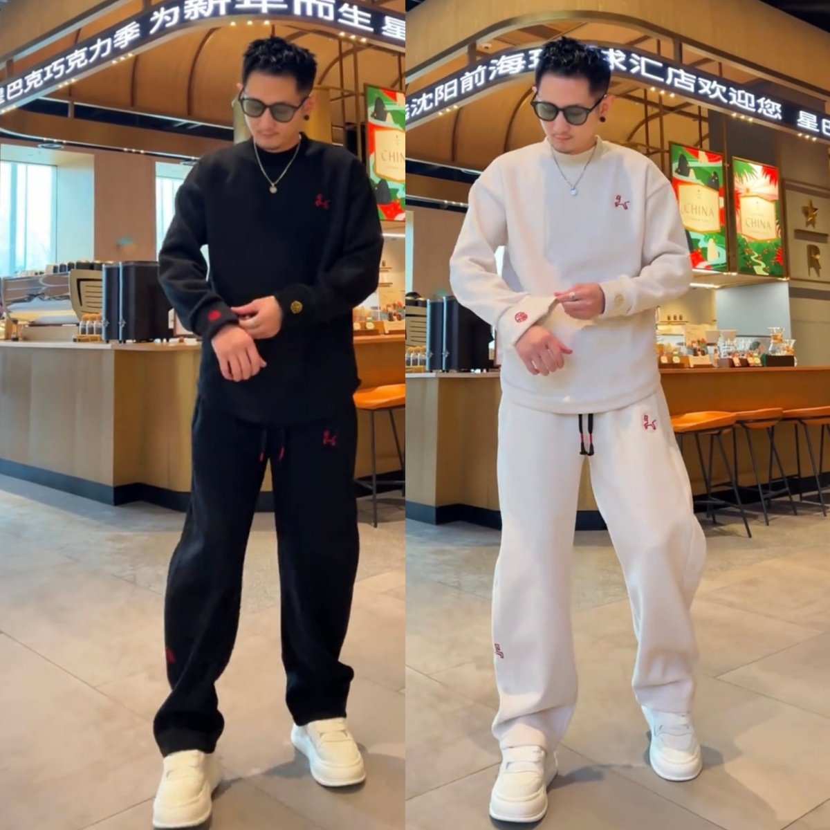马年新款刺绣字母休闲运动套装男士百搭加绒加厚圆领卫衣长裤两件,男装,休闲运动套装,淘宝优惠券,粉丝福利购,淘宝优惠卷