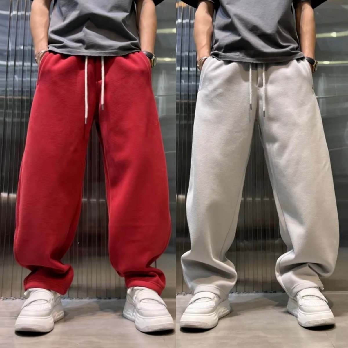 冬季重磅加绒加厚弯刀直筒休闲裤男简约百搭亲肤保暖运动阔腿卫裤,男装,休闲裤,淘宝优惠券,粉丝福利购,淘宝优惠卷