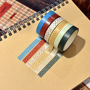 波点系列基础胶带|咕咕万物古早手账打底装饰和纸无离型纸