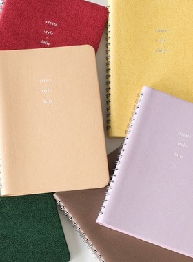 by.fulldesign日韩2022年小号6个月日常线圈软皮革计划本 6款选