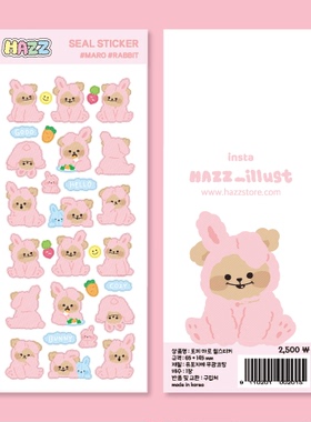 韩国进口HAZZ装饰贴纸日记伴侣 兔子