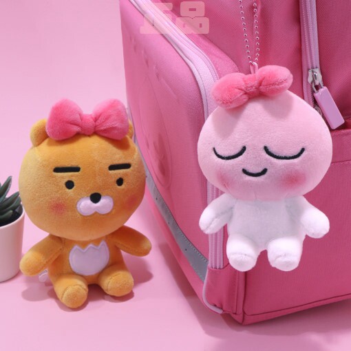 韩国进口KAKAO FRIENDS萌蝴蝶结毛绒全身娃娃钥匙链包包挂 4选