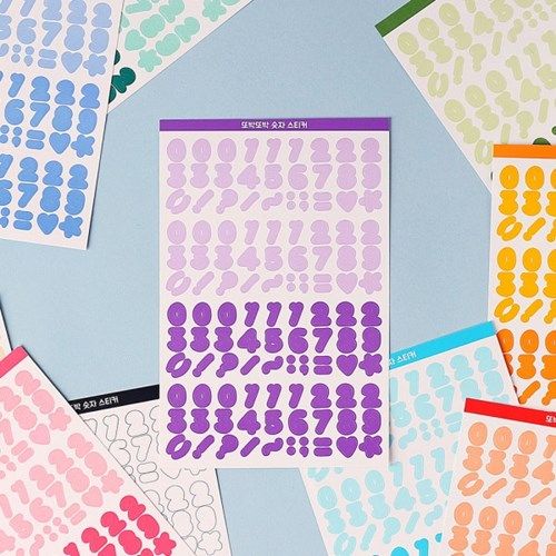 韩国进口wannathis 彩色数字装饰贴纸 number sticker（10款选）