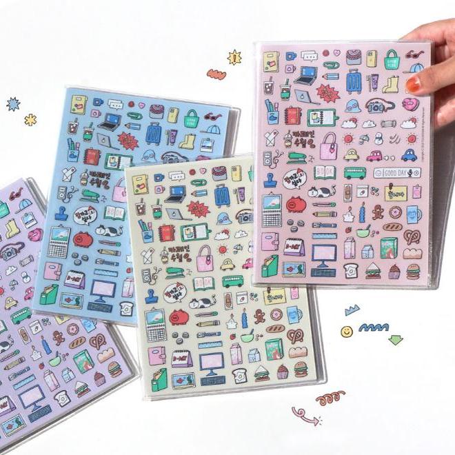 7321小物品贴纸日记/线条记事180度笔记本 full diary/line 8选