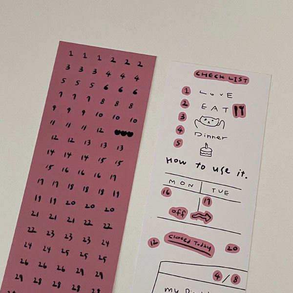 手账日记必用可爱ins风MAZZZZY粉色数字装饰贴纸number stikcer