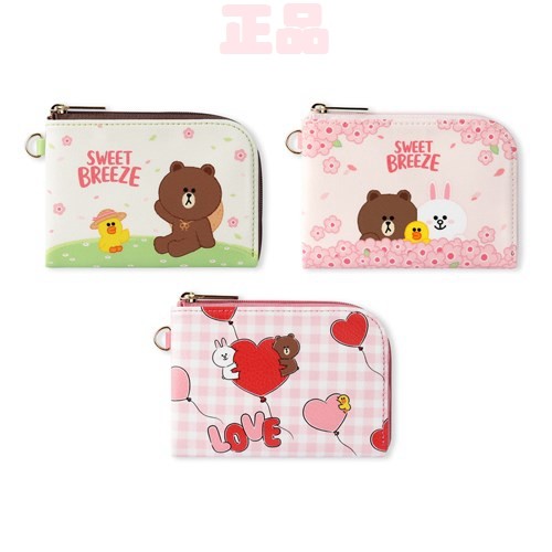 韩国进口line friends 皮质折角卡包零钱包 card pocket（3款选）