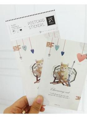 韩系贴纸 ins韩国进口JR Stricker明信片贴纸charmaing cat 2502
