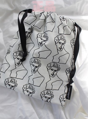 进口SOGONSOGON中号大卫雕塑帆布抽绳收纳包JULLIAN STRING POUC