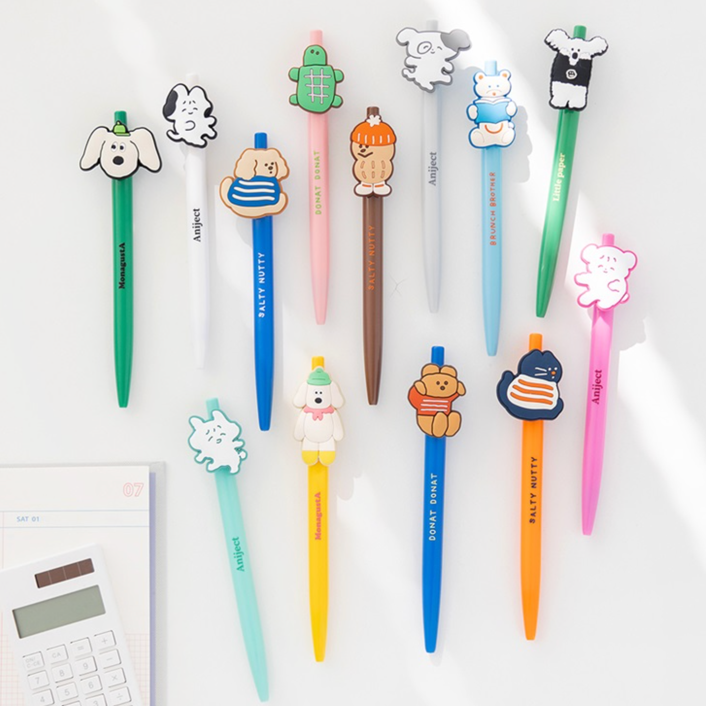 新款romane 软PVC装饰0.4mm黑色中性笔 gelpen 单支（13款选）