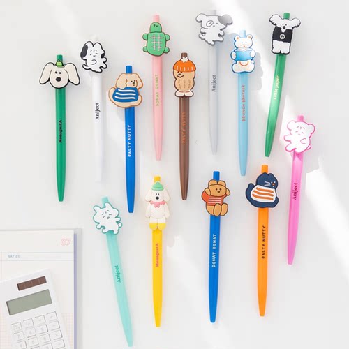 新款romane 软PVC装饰0.4mm黑色中性笔 gelpen 单支（13款选）