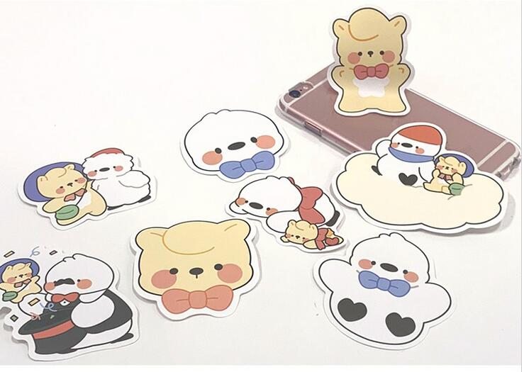 韩国进口mong mong space 可爱动物装饰贴纸包 deco sticker