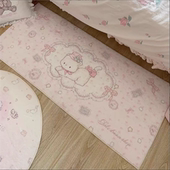 ins少女心房间地毯圆形长方形可爱床边地垫卧室仿羊绒脚垫防滑毯