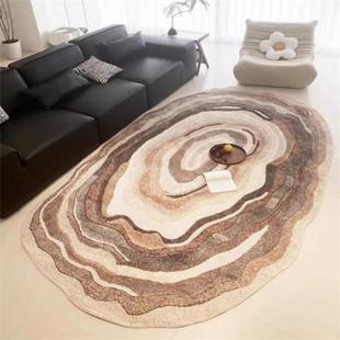 老钱风复古不规则异形地毯客厅2024新款中古风卧室衣帽间地垫防水