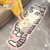 可爱ins风猫咪卧室地毯客厅沙发异形毛绒毯床前床边毯长条飘窗垫