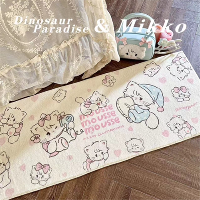 卧室儿童房床边毯仿羊绒可爱卡通