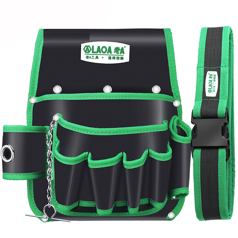 老A 多插口加宽工具包 多功能腰挂包 工具袋LA115602大号防水腰包