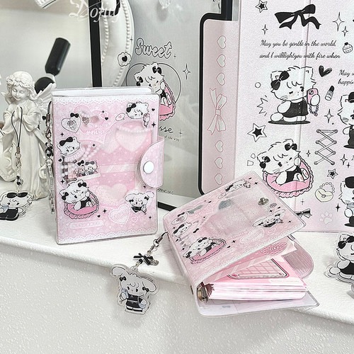 mikko联名少女A7手帐活页本配套咕本笔记本ins金葱闪粉pvc可拆卸