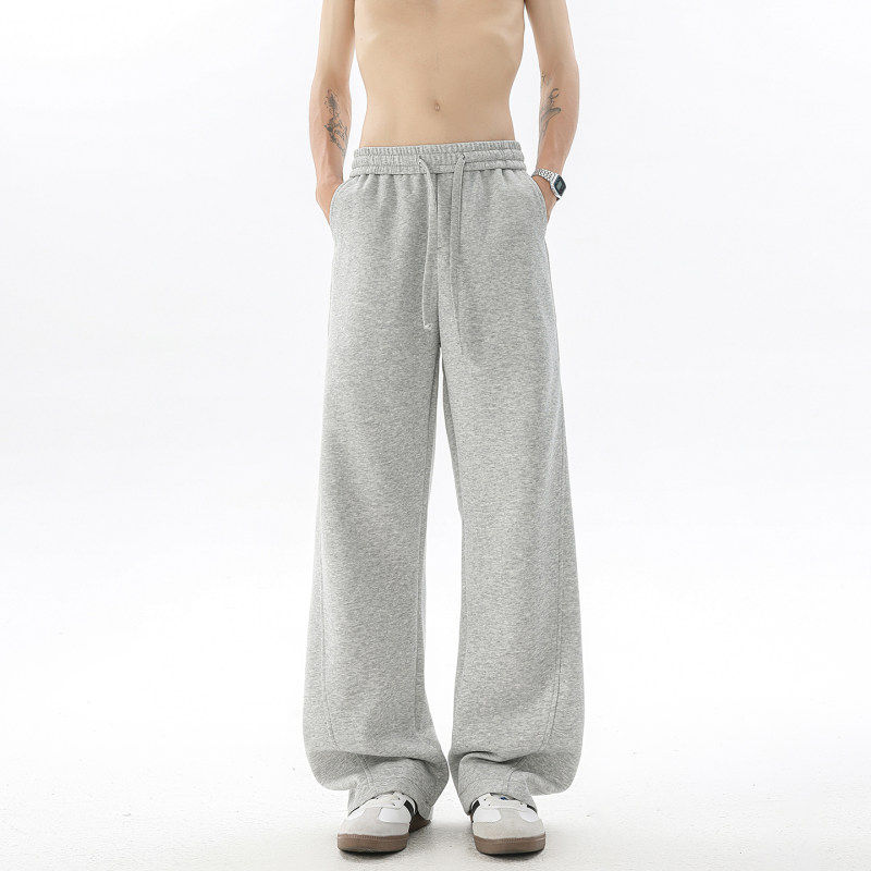 重磅弯刀卫裤男美式高街微喇休闲宽松直筒阔腿运动潮流裤子