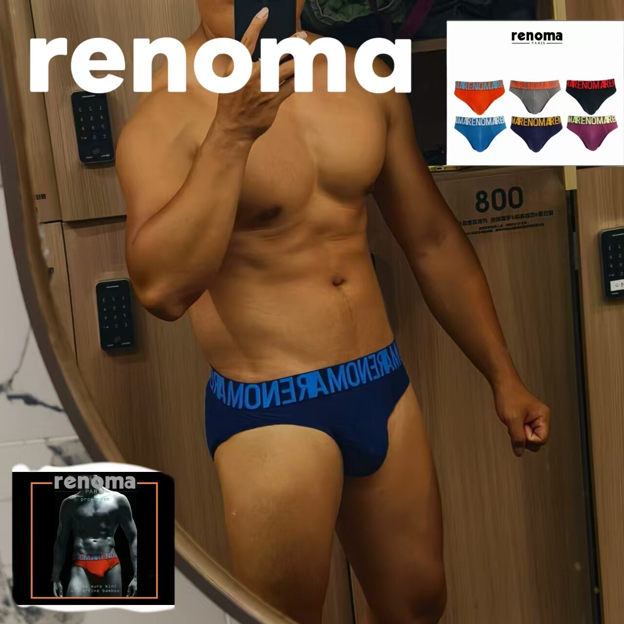 renoma竹纤维男士内裤性感U三角裤低腰弹性贴身舒适透气运动内裤