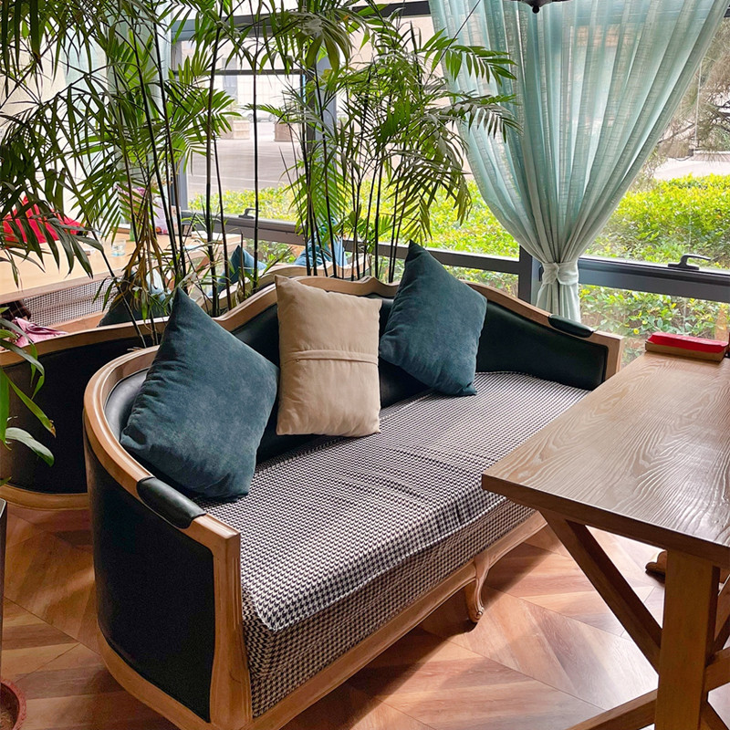 美式乡村沙发布艺实木欧式单双三人小户型客厅家具法式复古田园