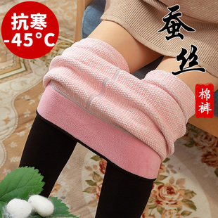 加绒加厚打底裤蚕丝特厚外穿保暖裤女东北高腰超厚一体棉裤女冬天