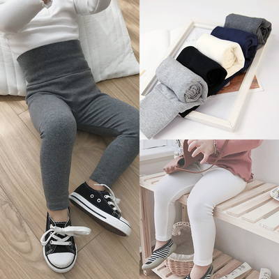 女宝宝秋冬高腰护肚加绒打底裤