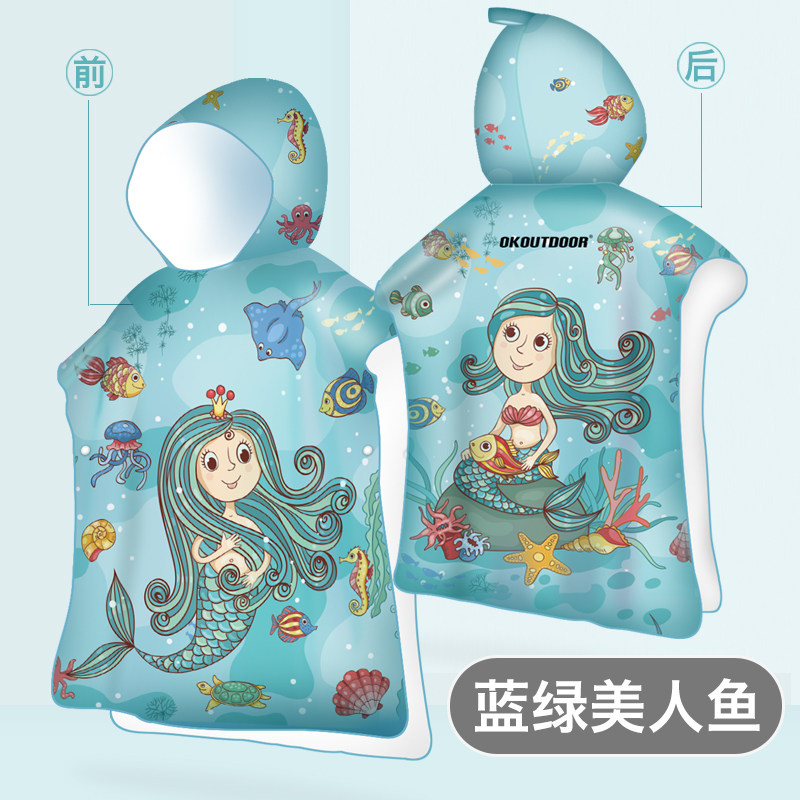 儿童海边沙滩旅行连带帽游泳毛巾