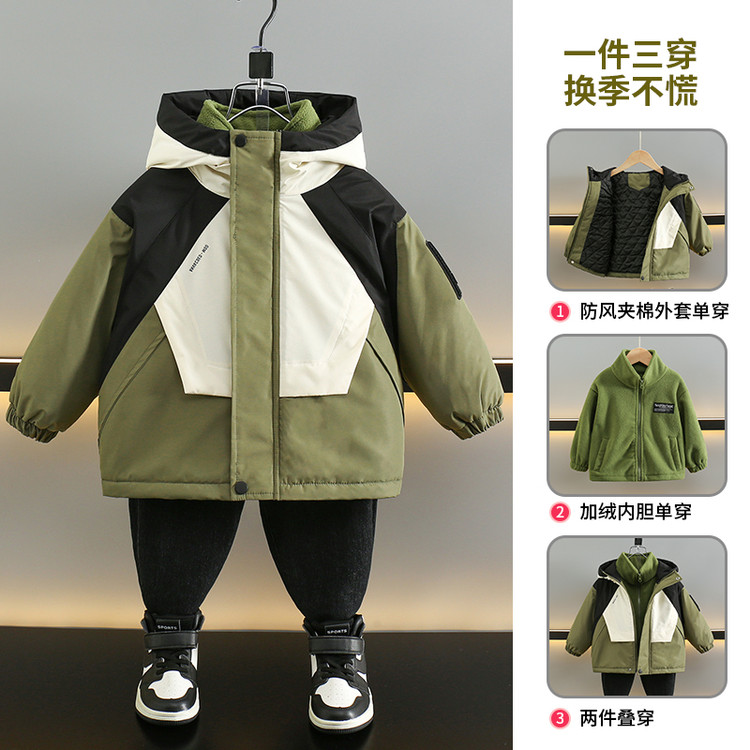儿童冬季棉服男孩冲锋衣