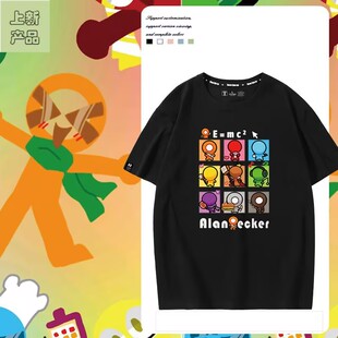 火柴人Alan Becker红火柴人动画卡通周边短袖男女夏季纯棉T恤体恤