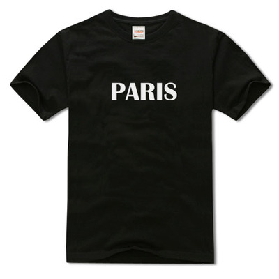paris 纯棉220克不变形舒适吸汗衫短袖宽松透气休闲半袖圆领男t恤