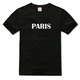 paris 圆领男t恤 宽松透气休闲半袖 纯棉220克不变形舒适吸汗衫 短袖