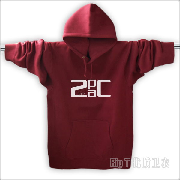 饶舌摇滚印花纯棉套头连帽卫衣